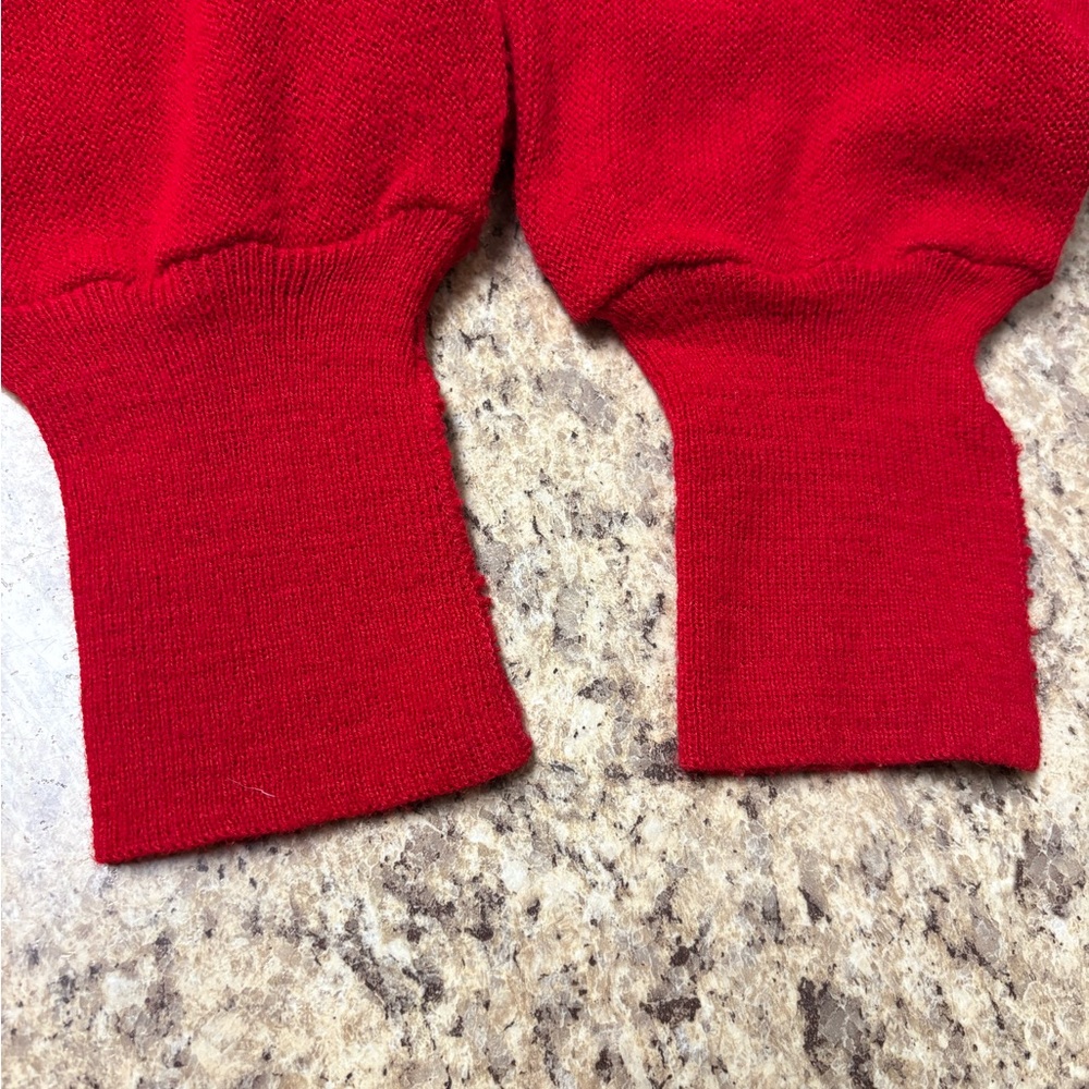 Vintage Izod Lacoste Men's Vibrant Red Cardigan Size Large Excellent - Picture 9 of 14